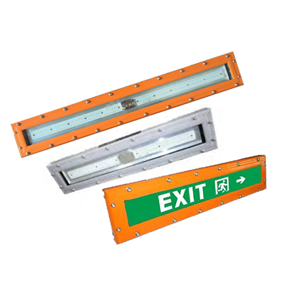 EXPLOSION PROOF LINEAR / EXIT SIGN<br/>
2FT OR 4FT Options | IP66 | UL LISTED | VIBRATION RESISTANT TEMPERED GLASS